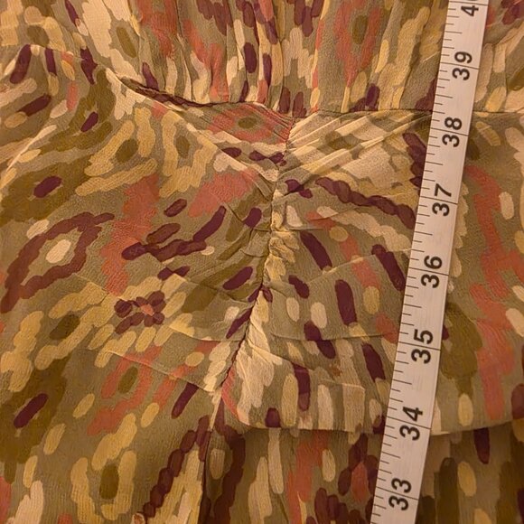 Velvet by Graham & Spencer Dress Womens Large Green Purple Ikat Abstract Maxi - Picture 11 of 15